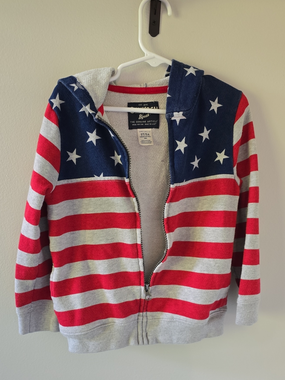 Oshkosh Kids' Stars & Stripes Zip Hoodie - Red, White, Blue